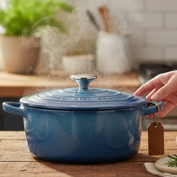 Chef's Corner Other - Chef's Counter Round Covered Casserole - Blue Unique Reactive Glaze